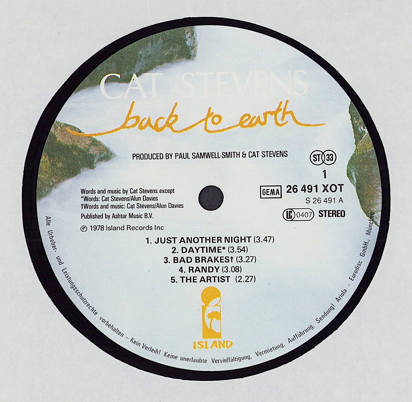 Cat Stevens - Back To Earth Vinyl LP