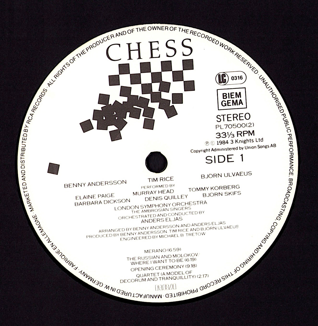 Benny Andersson, Tim Rice, Björn Ulvaeus – Chess Vinyl 2LP