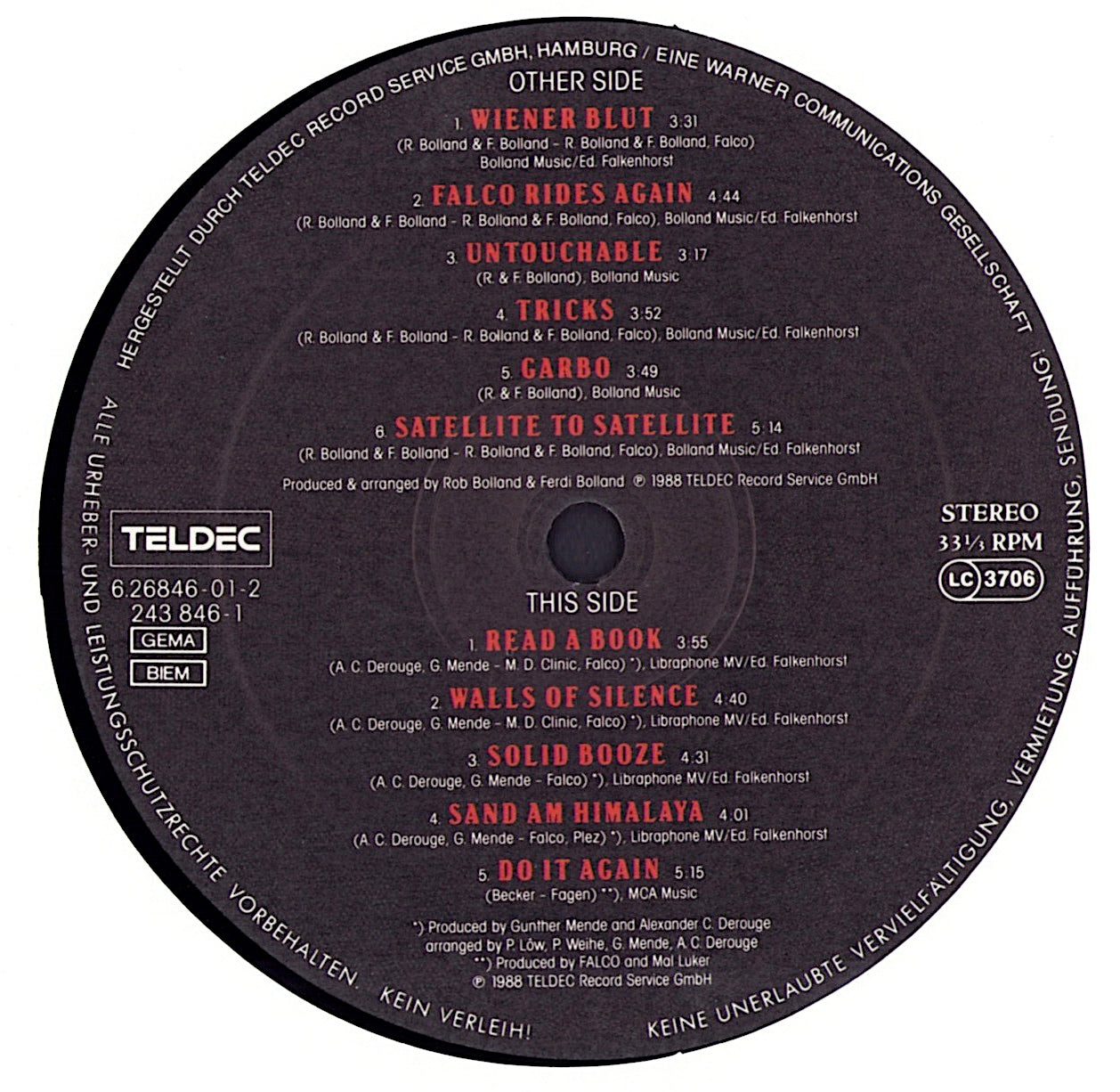 Falco - Wiener Blut Vinyl LP