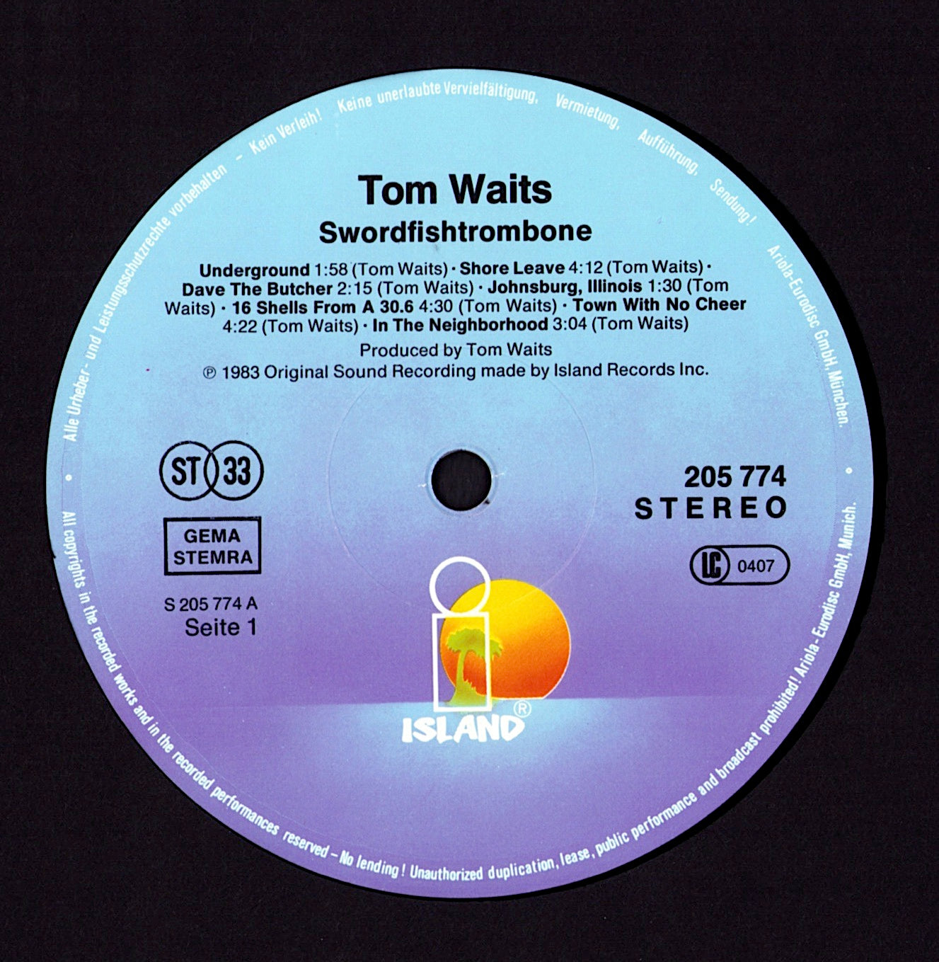 Tom Waits - Swordfishtrombones Vinyl LP