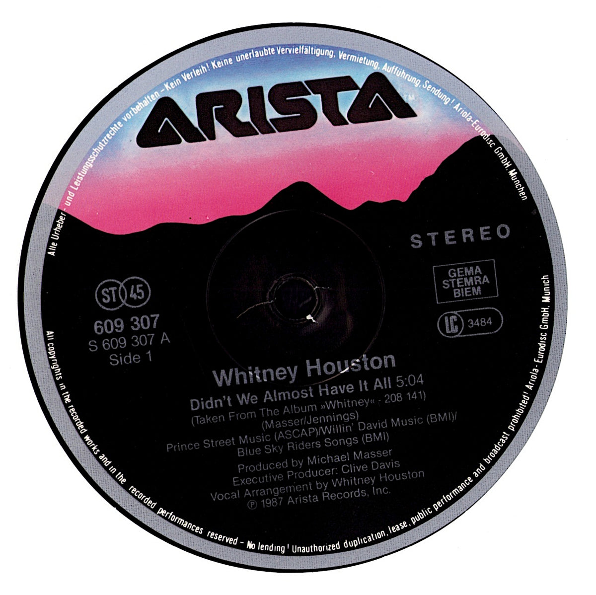 Whitney Houston – I Wanna Dance With Somebody Who Loves Me Vinyl 12" Maxi | EU Original | 1987 Kopie