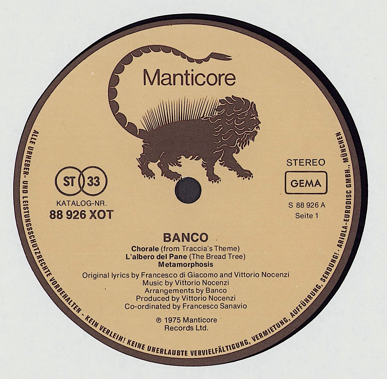 Banco Del Mutuo Soccorso - Banco Vinyl LP
