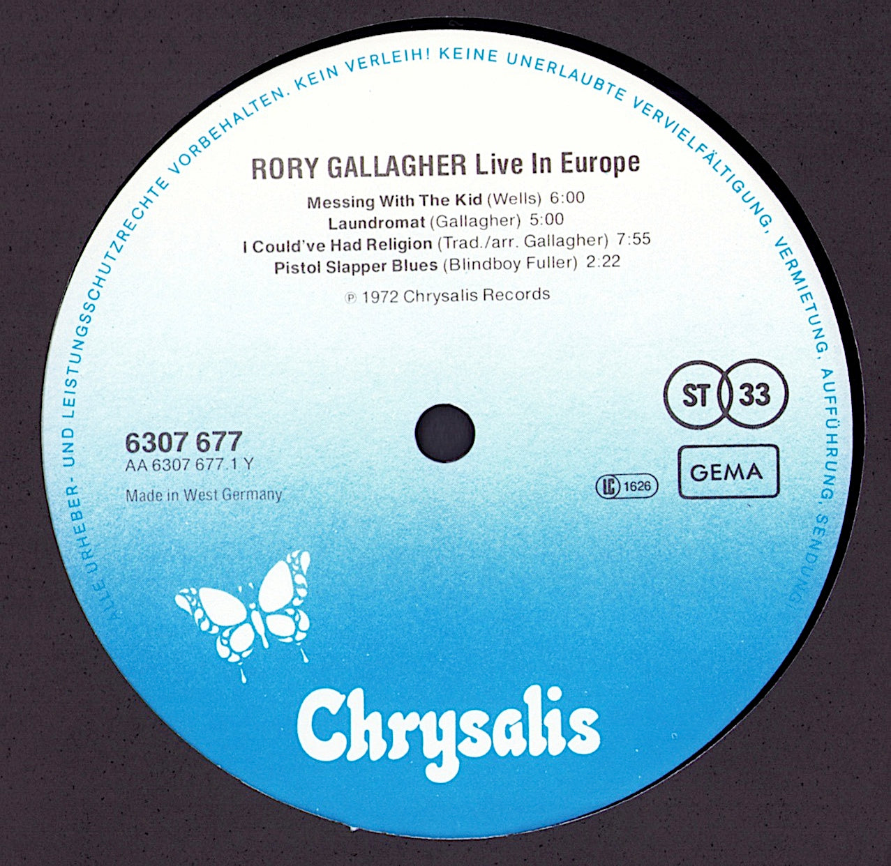 Rory Gallagher - Live In Europe Vinyl LPI