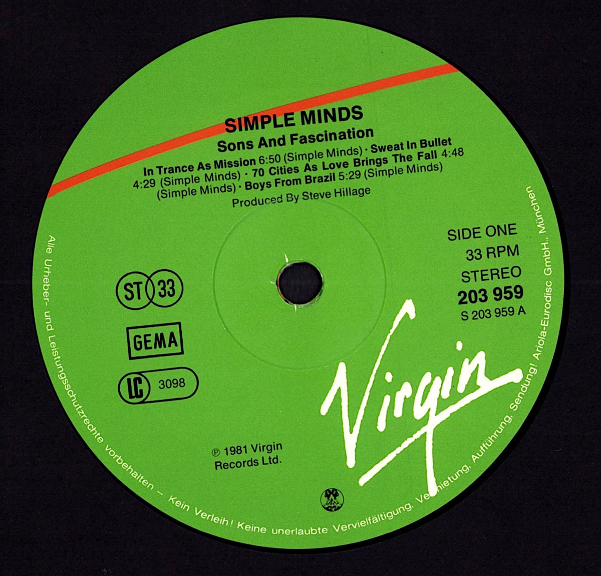 Simple Minds - Sons And Fascination (Vinyl LP | DE Original | 1981)