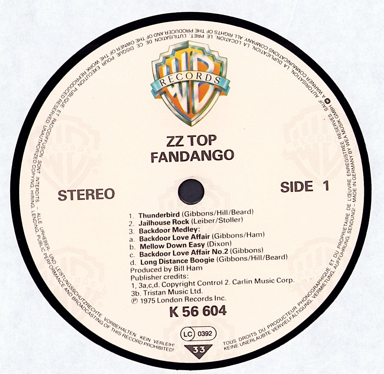 ZZ Top - Fandango! Vinyl LP
