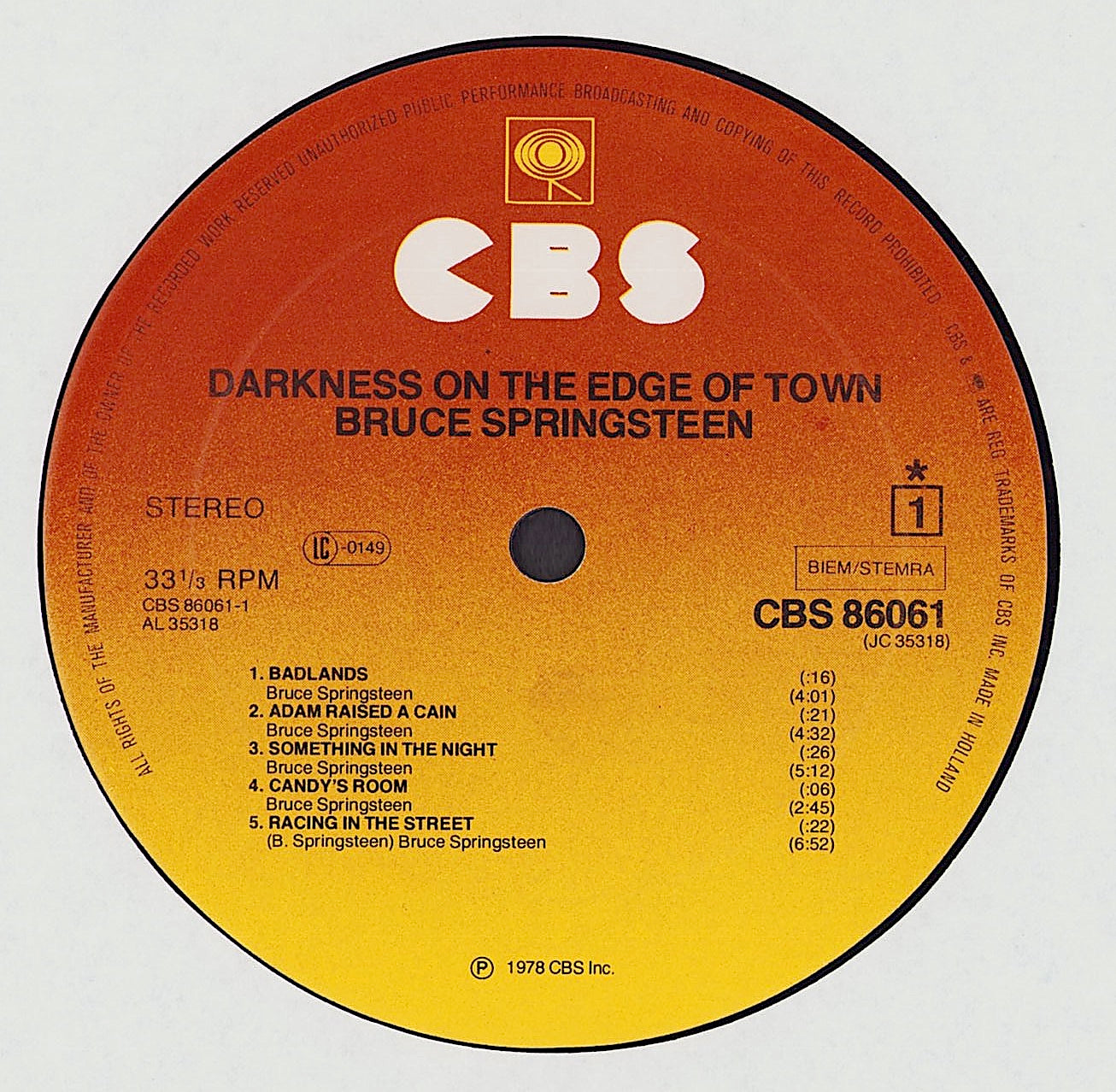 Bruce Springsteen - Darkness On The Edge Of Town