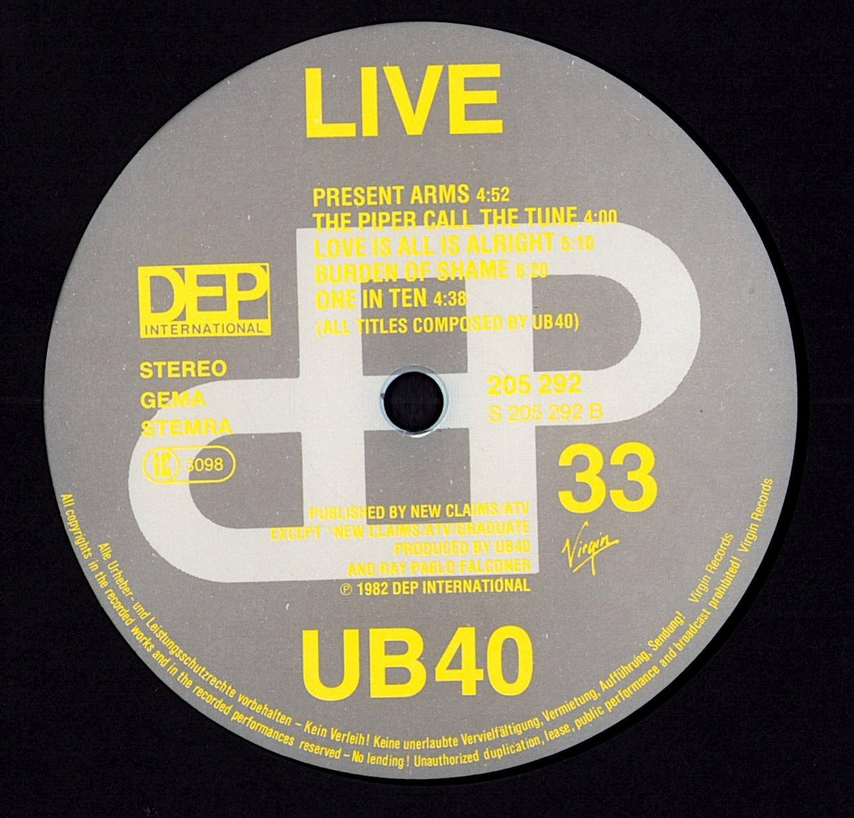 UB40 - Live Vinyl LP | EU Original | 1983