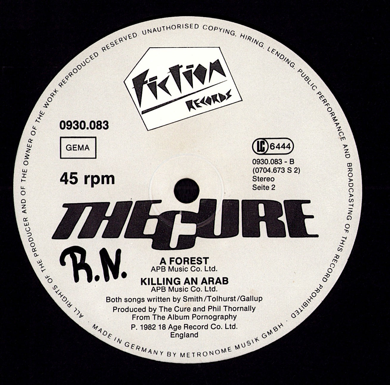 The Cure – A Single (Vinyl 10" | DE Original | 1982)