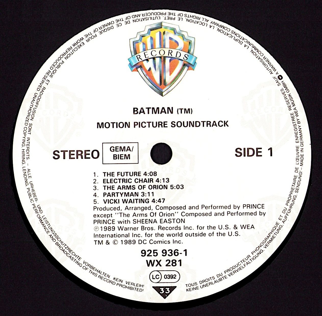 Prince - Batman™ Motion Picture Soundtrack Vinyl LP
