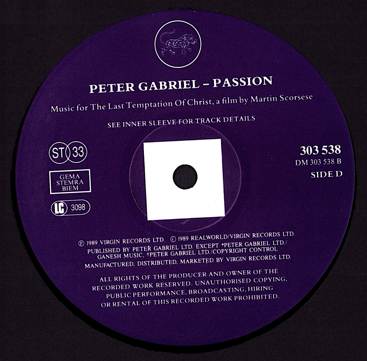 Peter Gabriel – Passion Vinyl 2LP