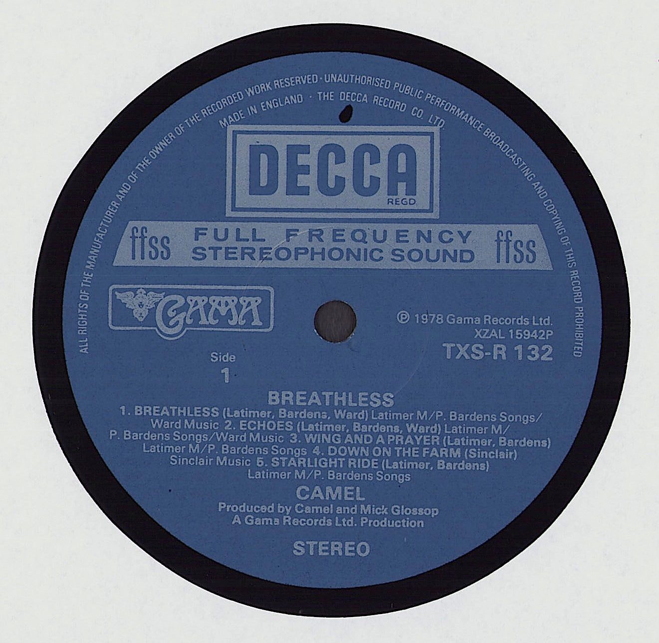 Camel - Breathless Vinyl LP