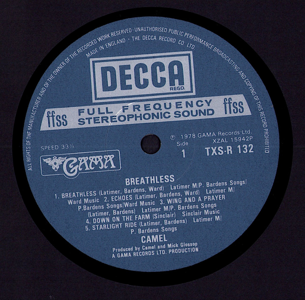 Camel – Breathless Vinyl LP | UK Original | 1978