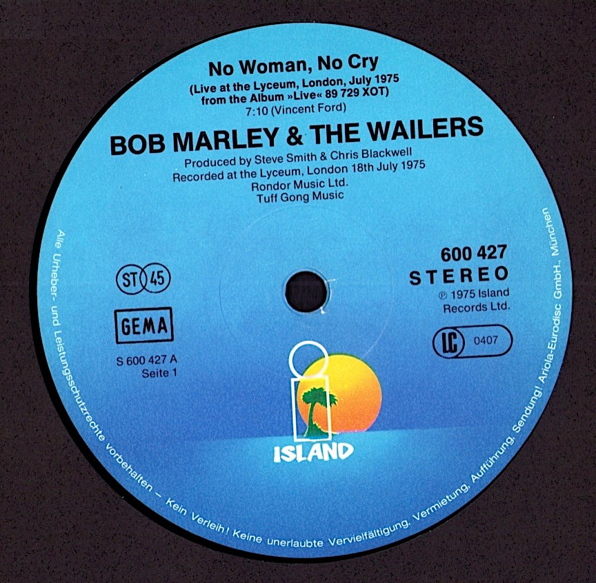 Bob Marley & The Wailers – No Woman, No Cry Vinyl 12" Maxi | DE Original | 1981