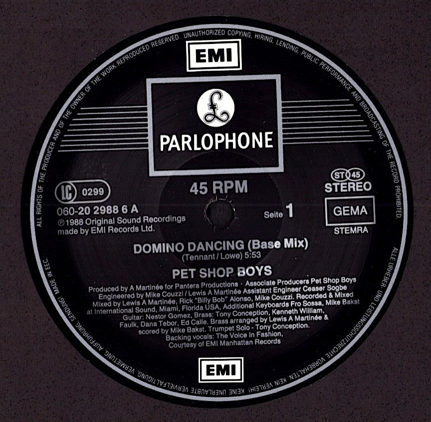 Pet Shop Boys – Domino Dancing Vinyl 12" Maxi | EU Original | 1988