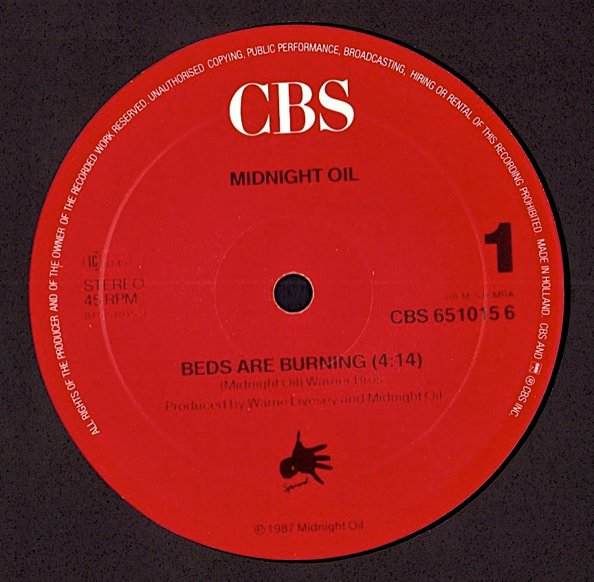 Midnight Oil – Beds Are Burning Vinyl 12" Maxi | EU Original | 1987