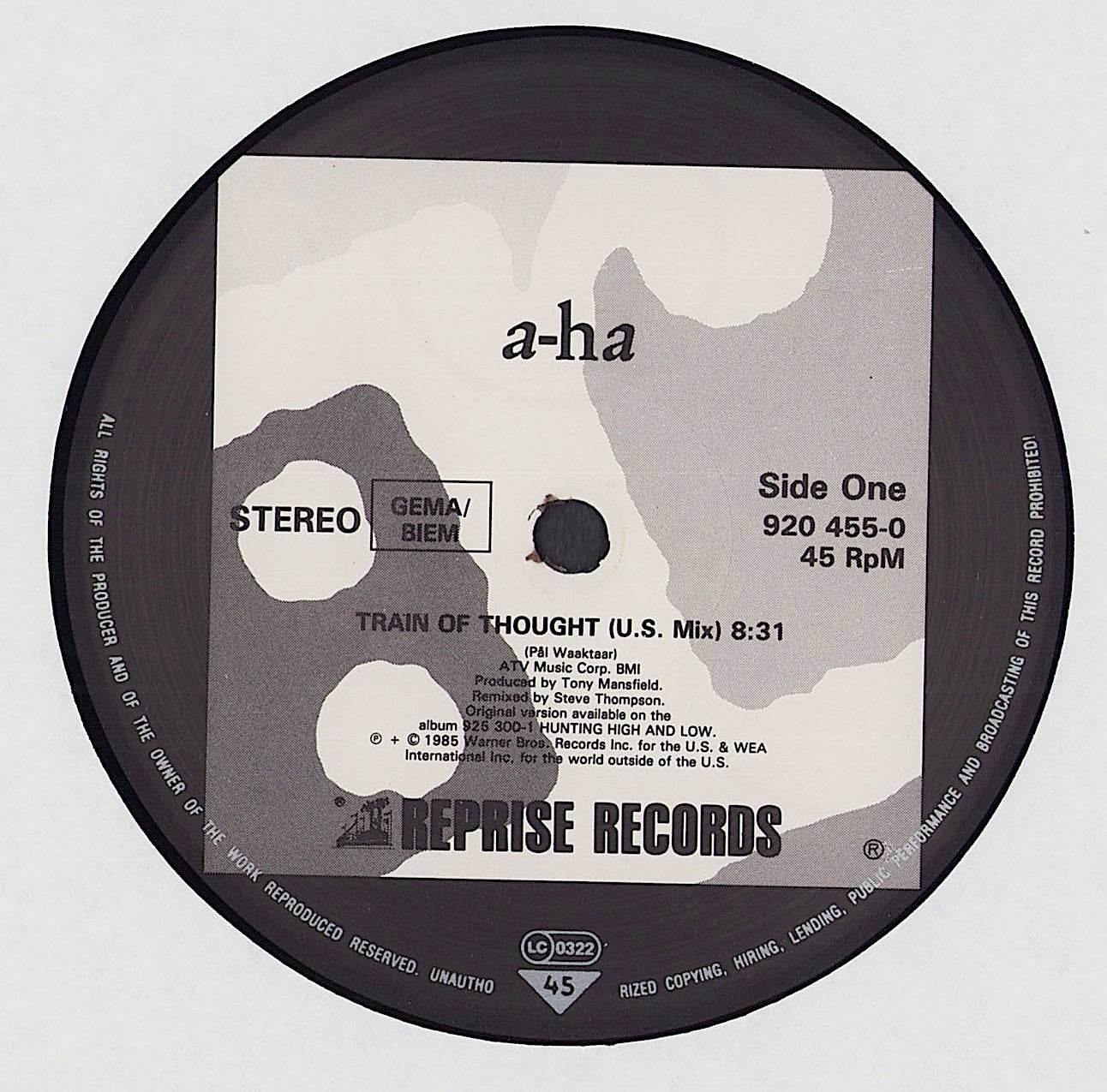 A-ha - Train Of Thought Vinyl 12"