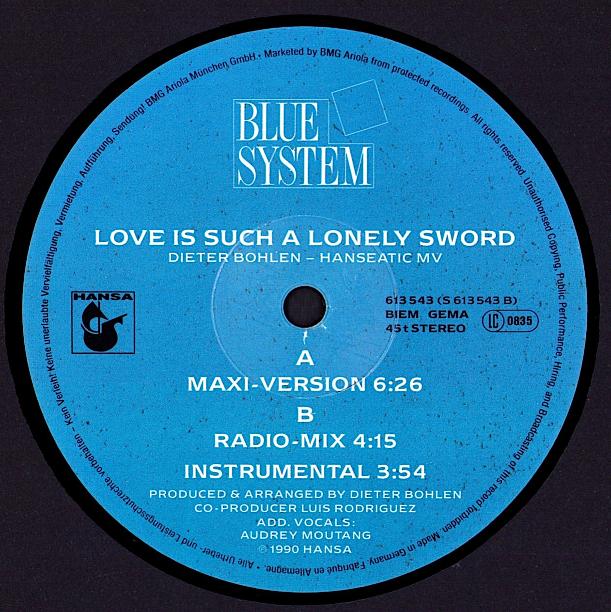 Blue System Vinyl 12" Maxi-Single