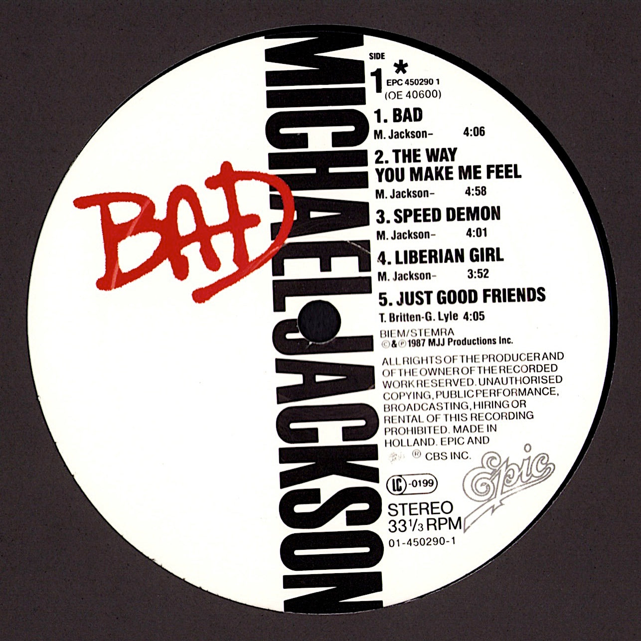 Michael Jackson - Bad Vinyl LP