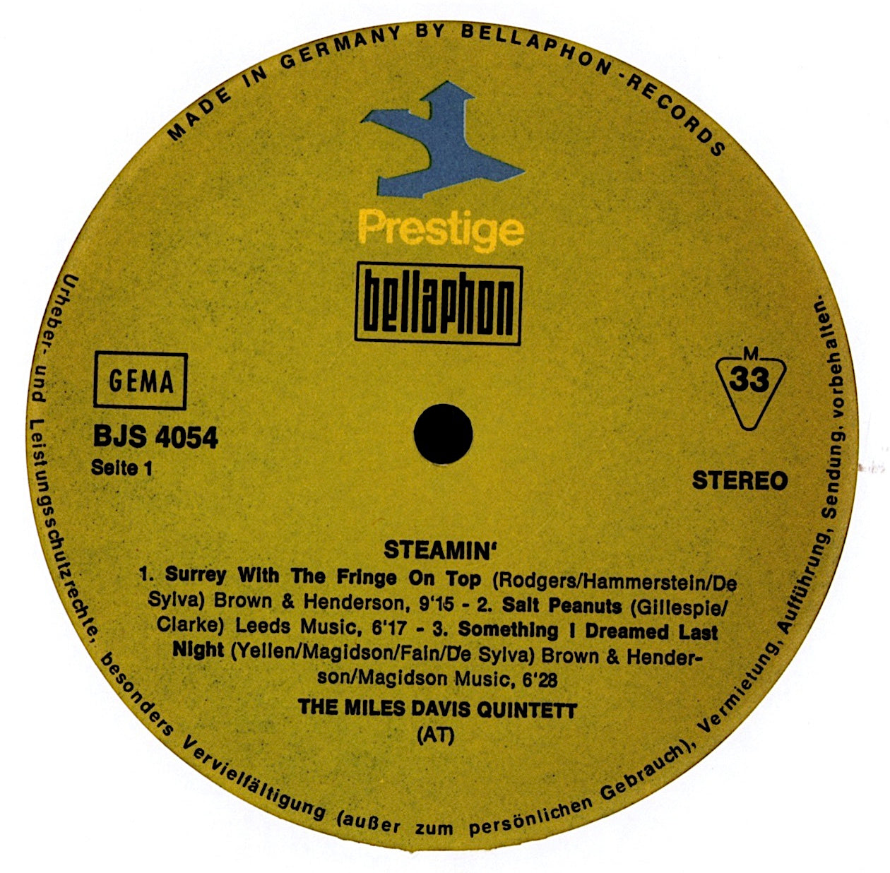 Miles Davis – Steamin' Vinyl LP