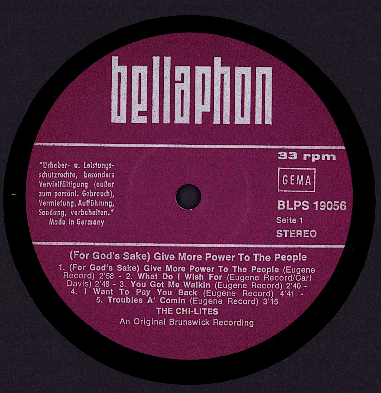 The Chi-Lites – Give More Power To The People Vinyl LP