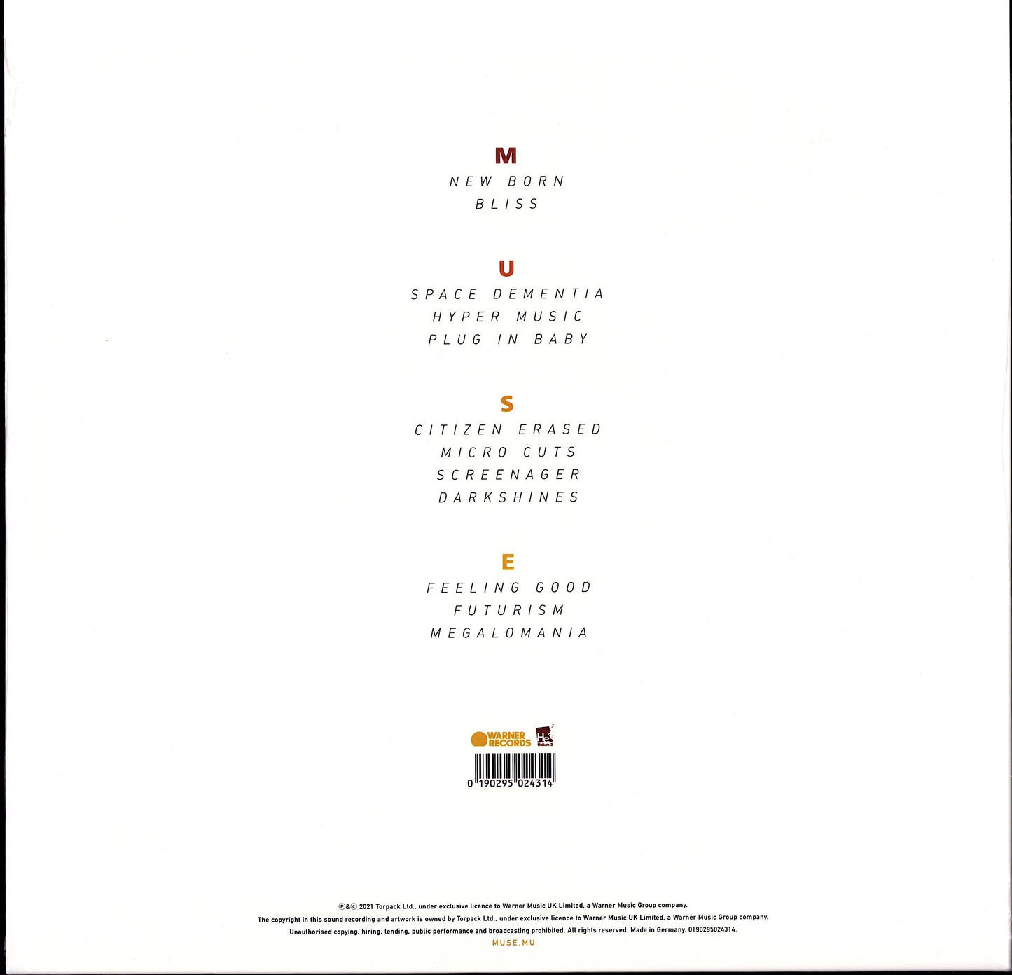 Muse - Origin Of Symmetry: XX Anniversary RemiXX Vinyl 2LP