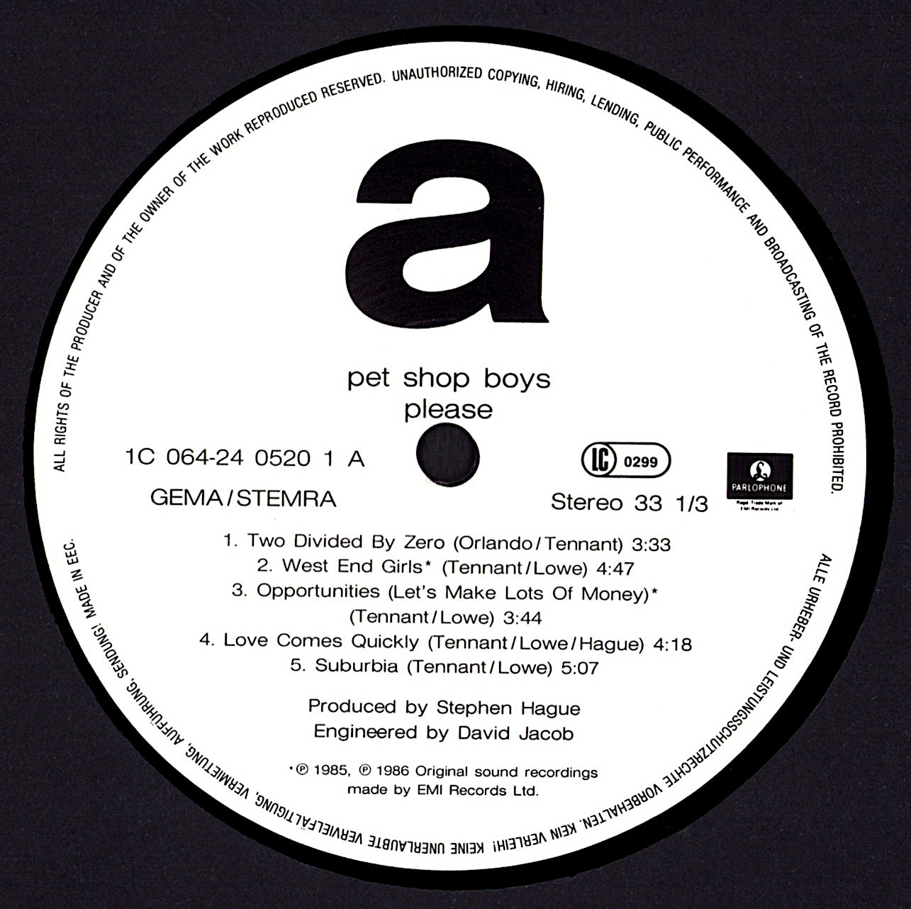 Pet Shop Boys - Please VInyl LP