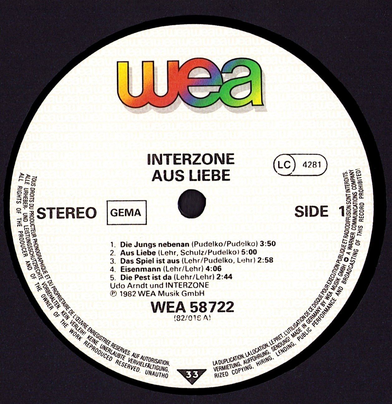 Interzone - Aus Liebe Vinyl LP