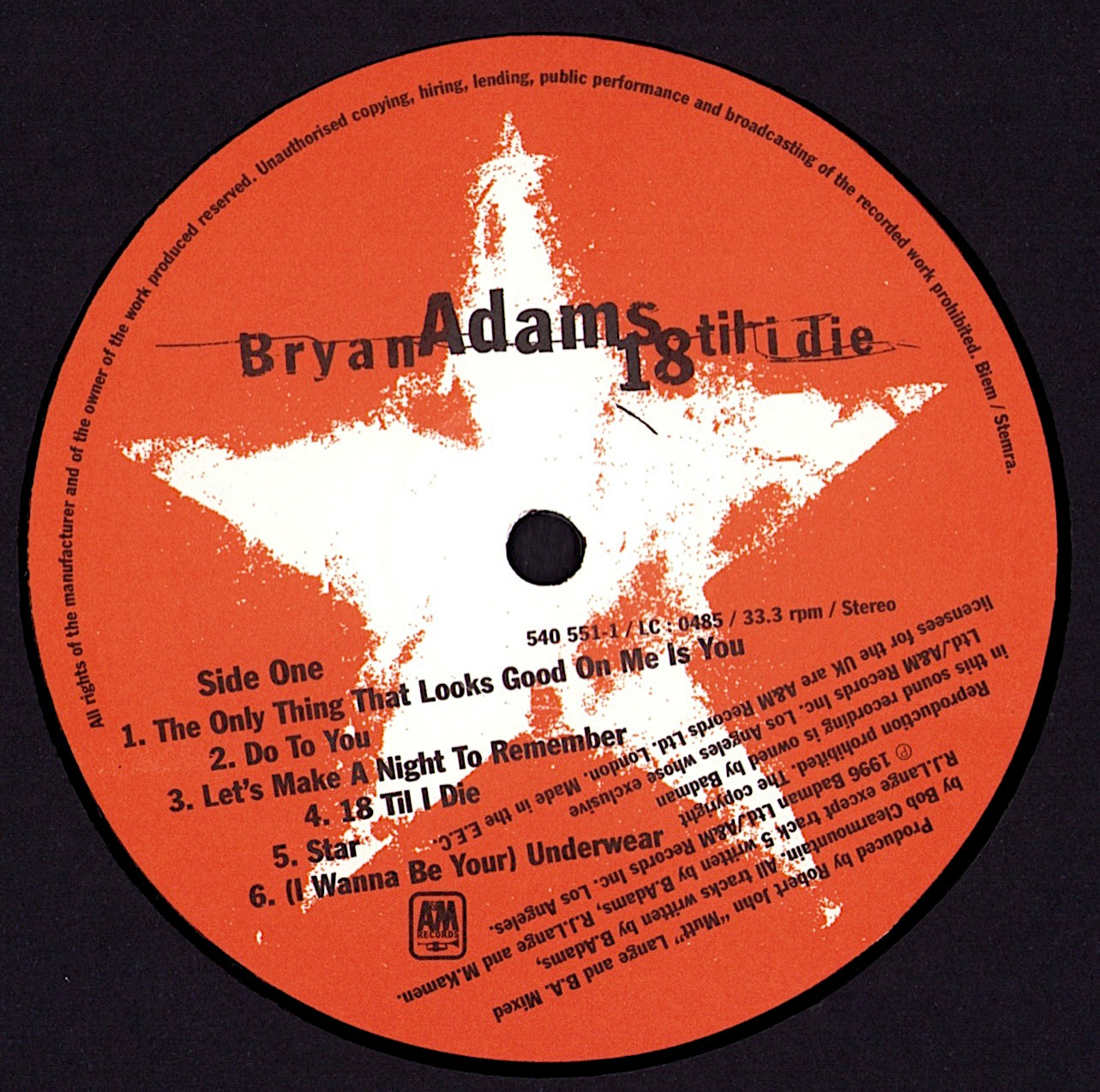 Bryan Adams – 18 Til I Die Vinyl LP