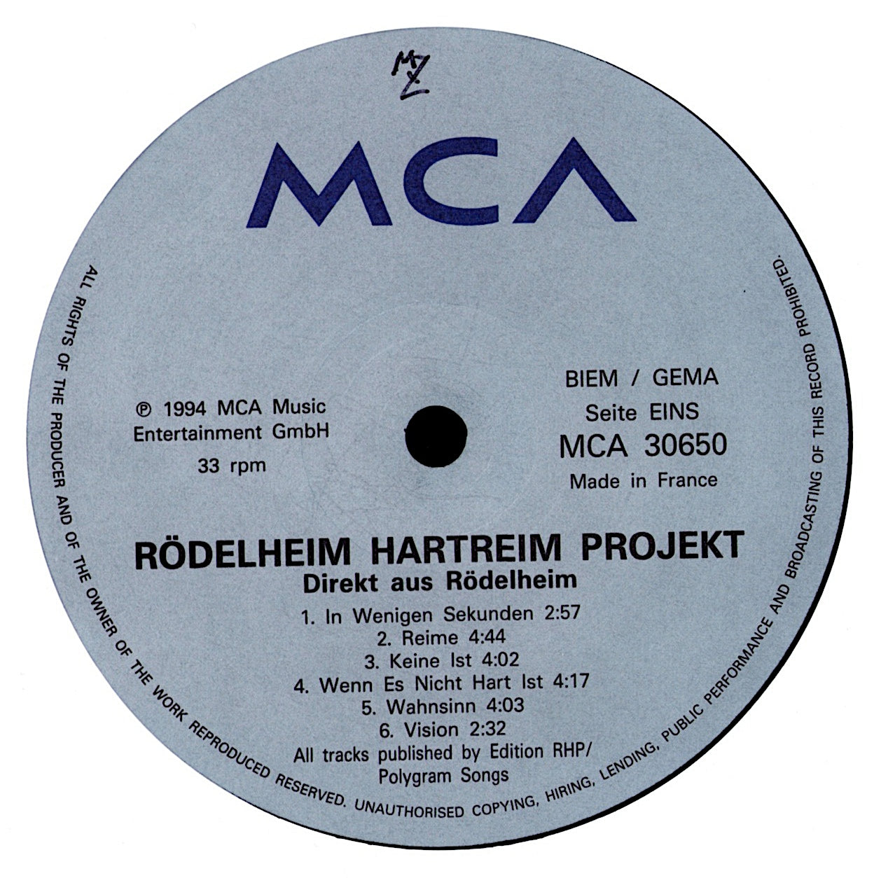 Rödelheim Hartreim Projekt – Direkt Aus Rödelheim Vinyl LP