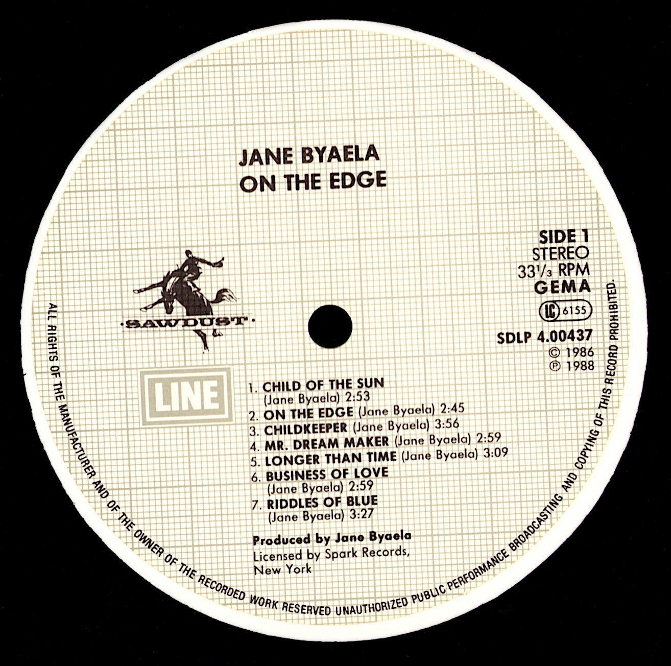Jane Byaela – On The Edge Vinyl LP