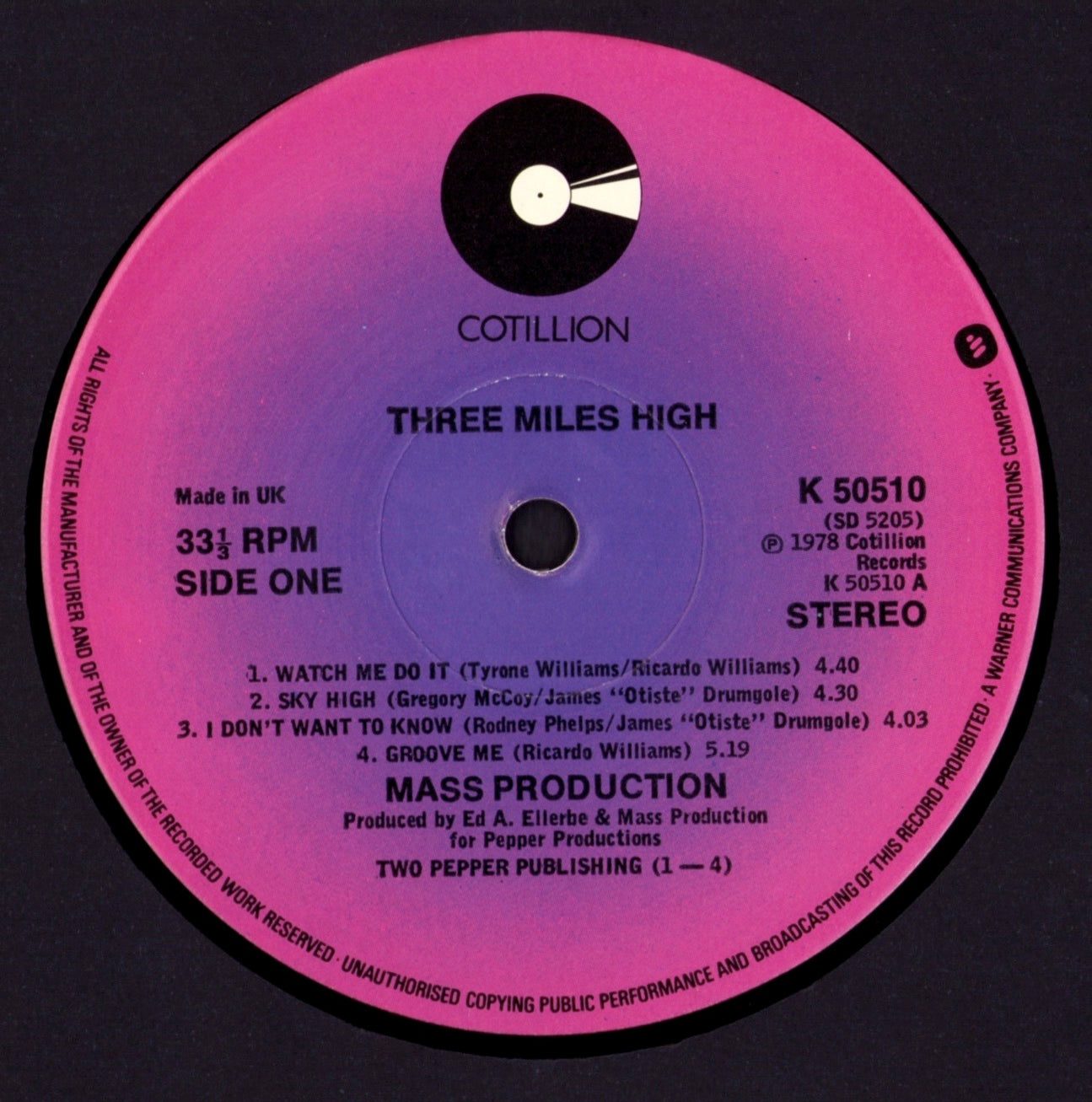 Mass Production - Three Miles High Vinyl LP