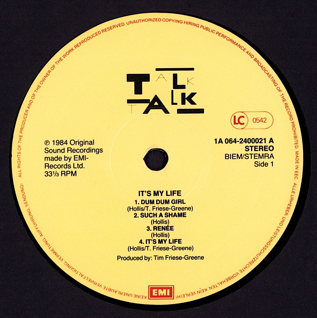 Talk Talk - It's My Life Vinyl LP