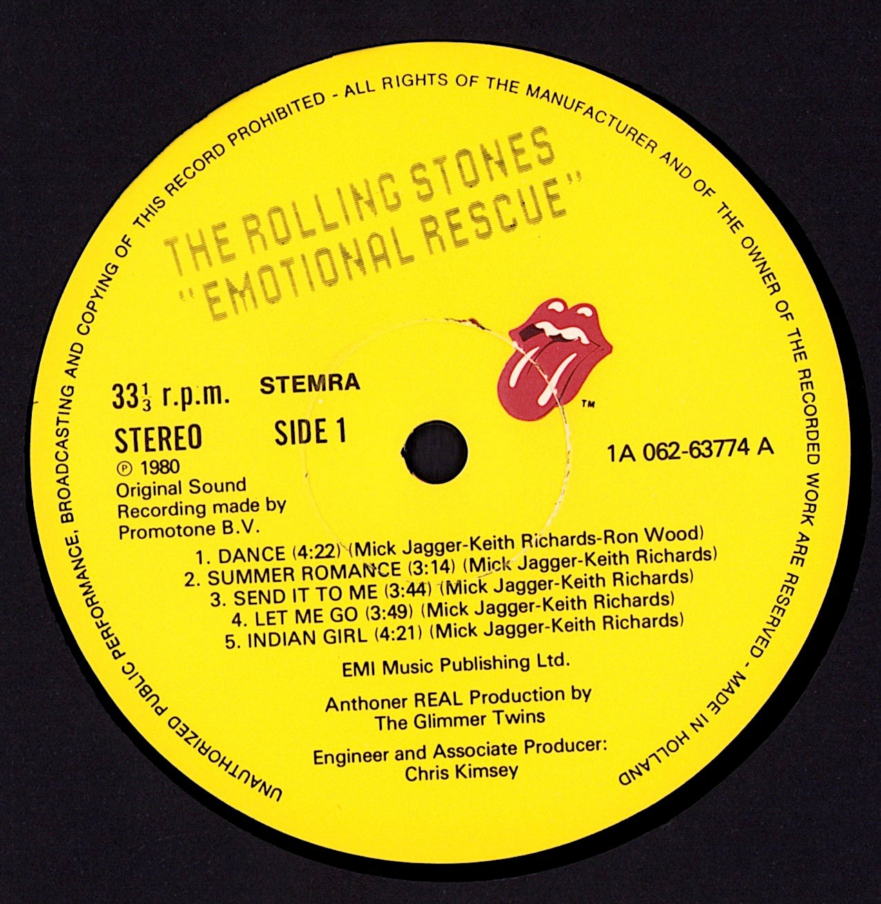 The Rolling Stones - Emotional Rescue Vinyl LP + Poster