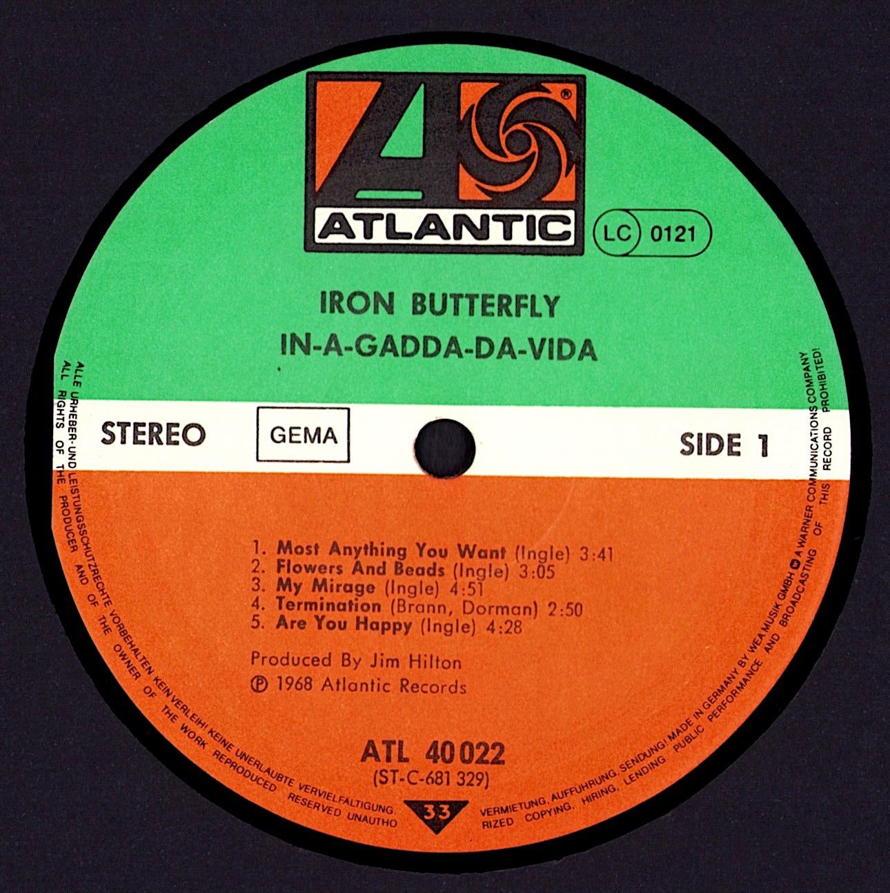 Iron Butterfly - In-A-Gadda-Da-Vida Vinyl LP