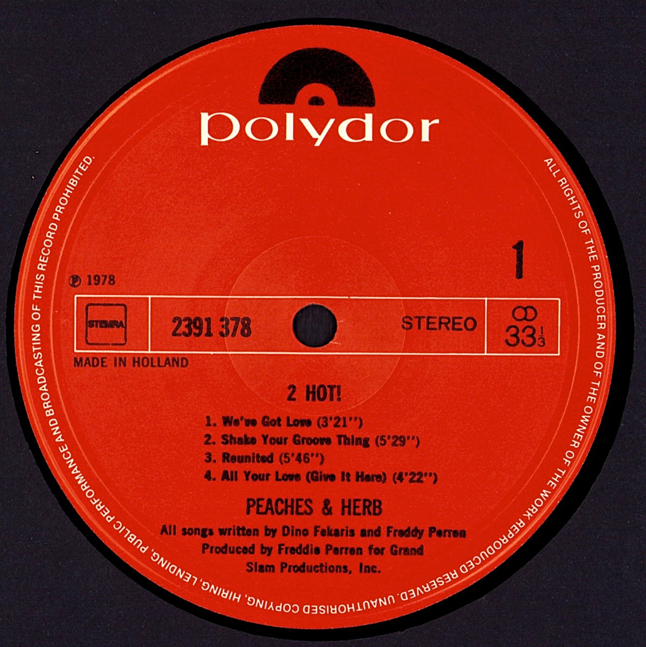 Peaches & Herb – 2 Hot! Vinyl LP