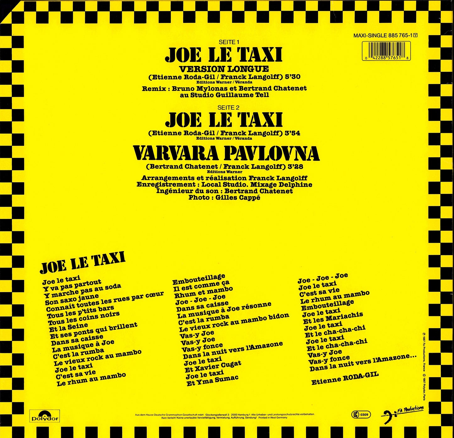 Vanessa Paradis - Joe Le Taxi Vinyl 12"