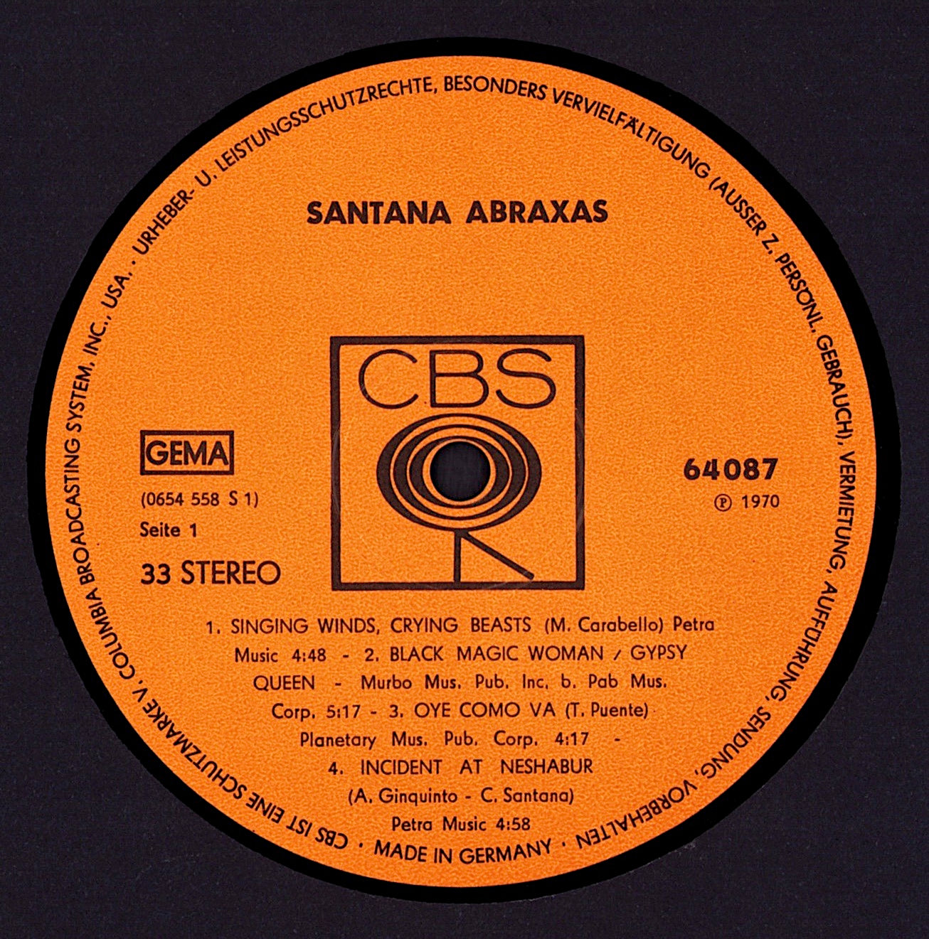 Santana - Abraxas Vinyl LP