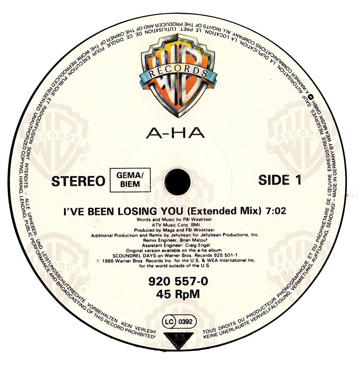 a-ha – I've Been Losing You Vinyl 12" Maxi-Single
