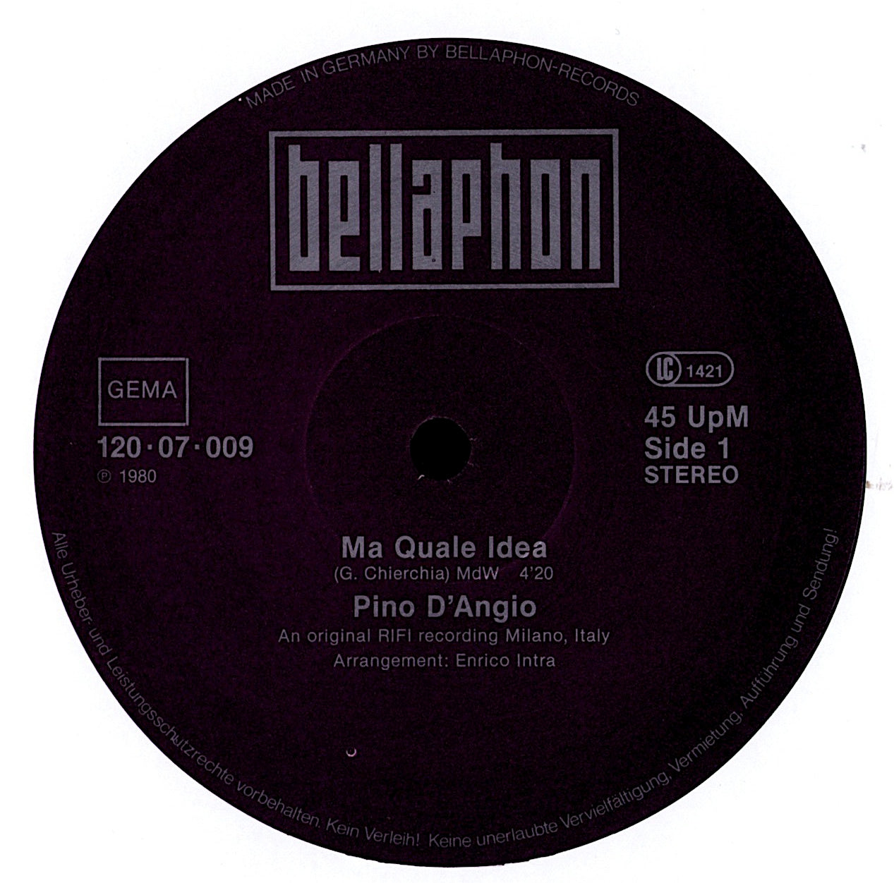 Pino D'Angiò – Ma Quale Idea / Lezione D'Amore