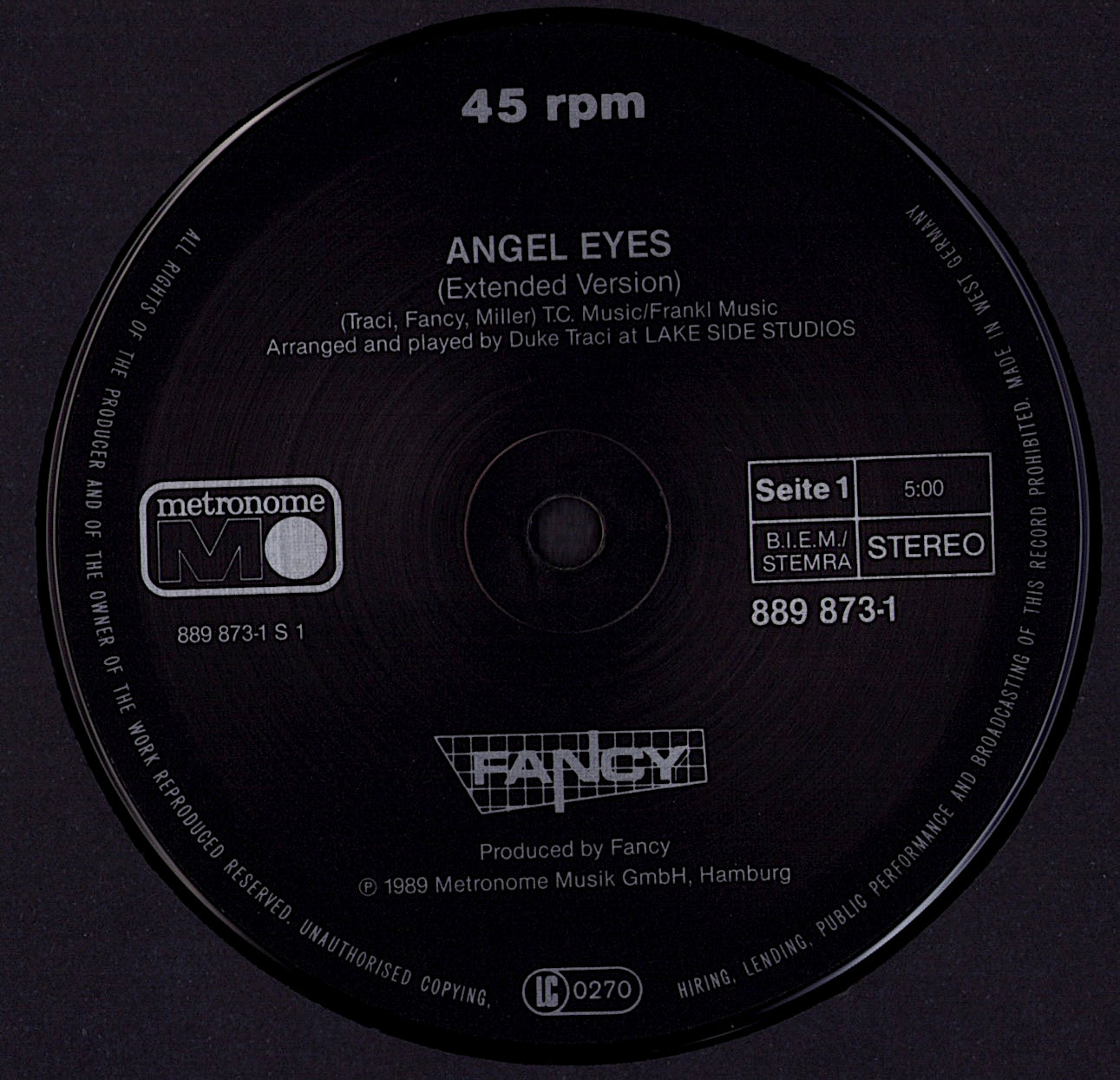 Fancy – Angel Eyes Extended Version Vinyl 12" Maxi-Single
