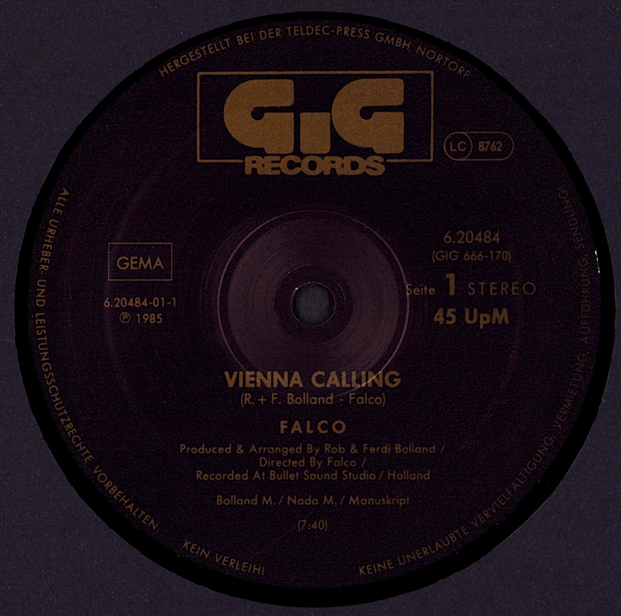 Falco – Vienna Calling The Metternich Arrival-Mix Vinyl 12"
