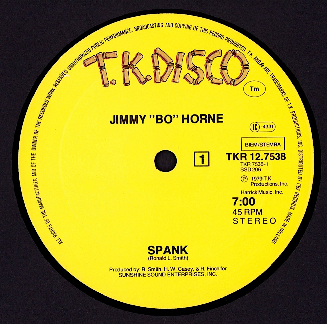 Jimmy "Bo" Horne – Spank Vinyl 12" Maxi-Single