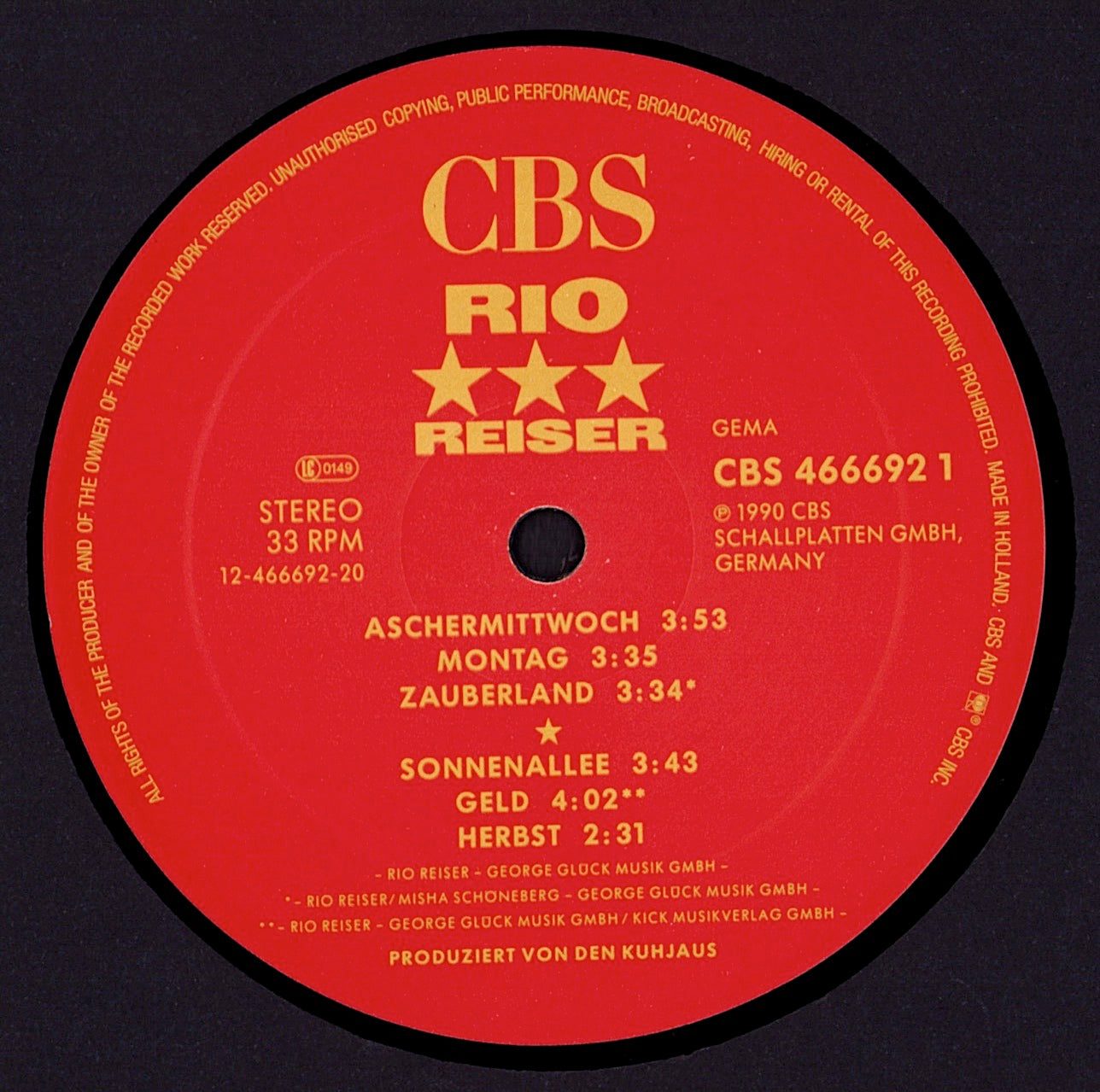 Rio Reiser - Rio I. Vinyl LP Kopie