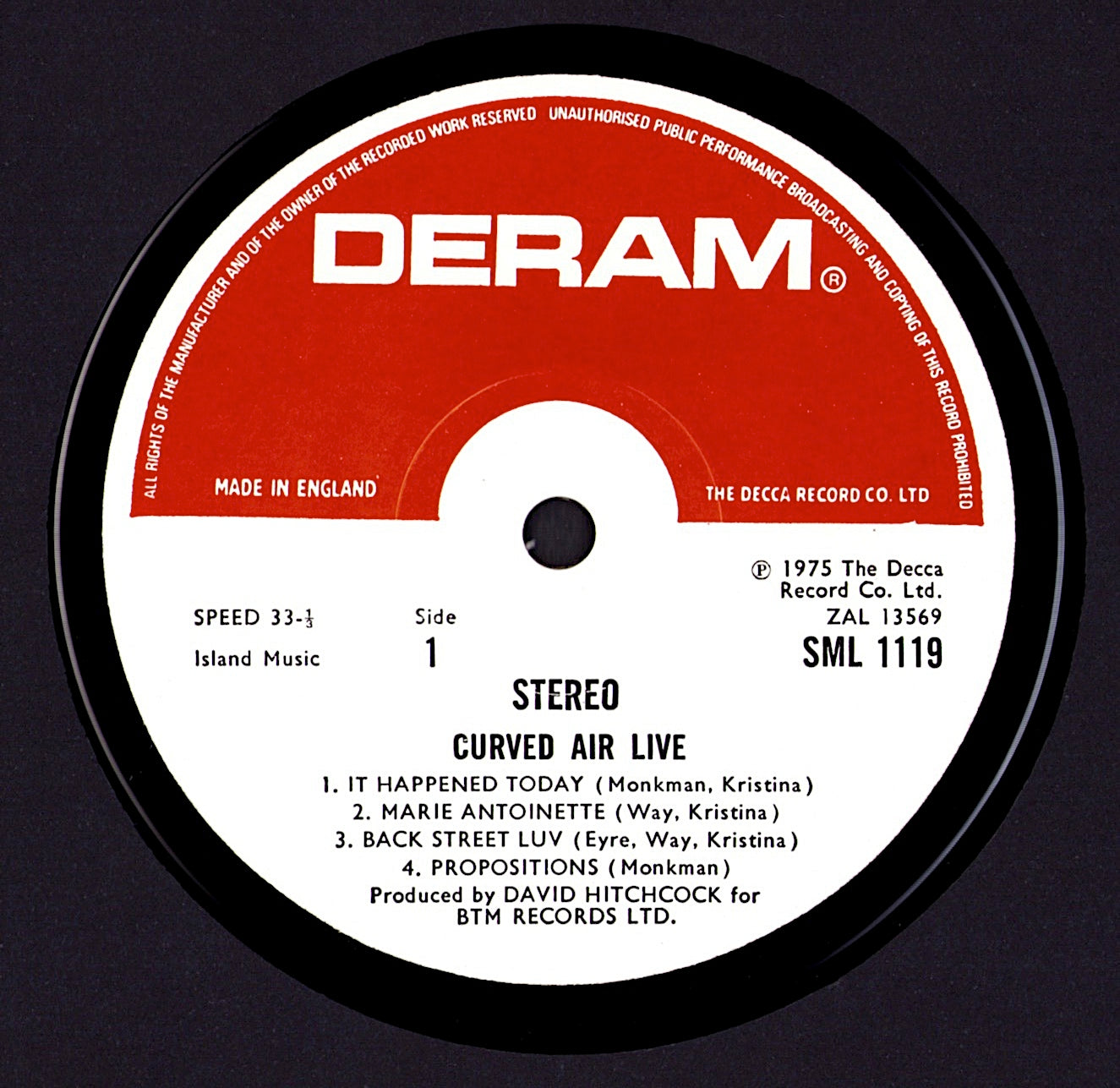 Curved Air – Curved Air Live Vinyl LP