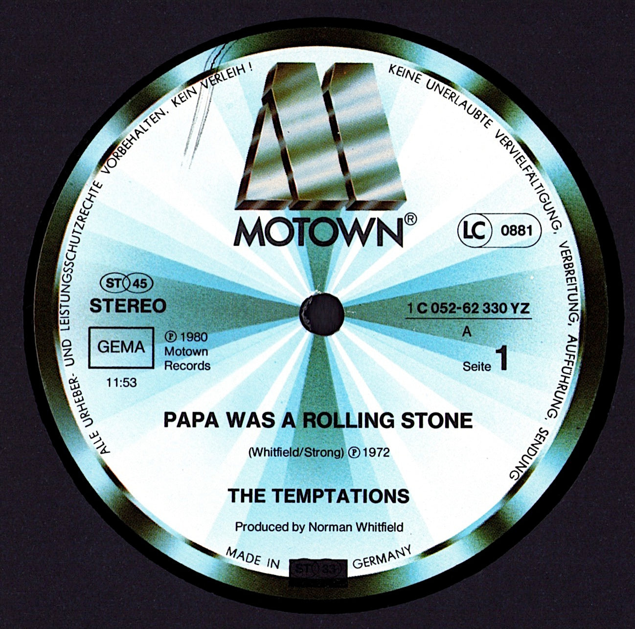 The Temptations – Papa Was A Rolling Stone Vinyl 12" Maxi-Single