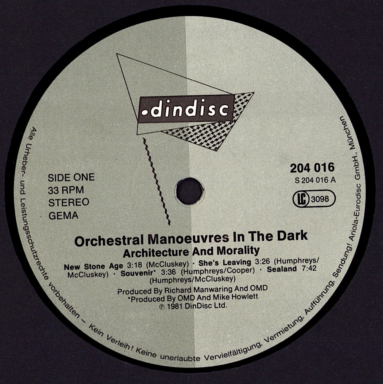 Orchestral Manoeuvres In The Dark – Architecture & Morality Vinyl LP