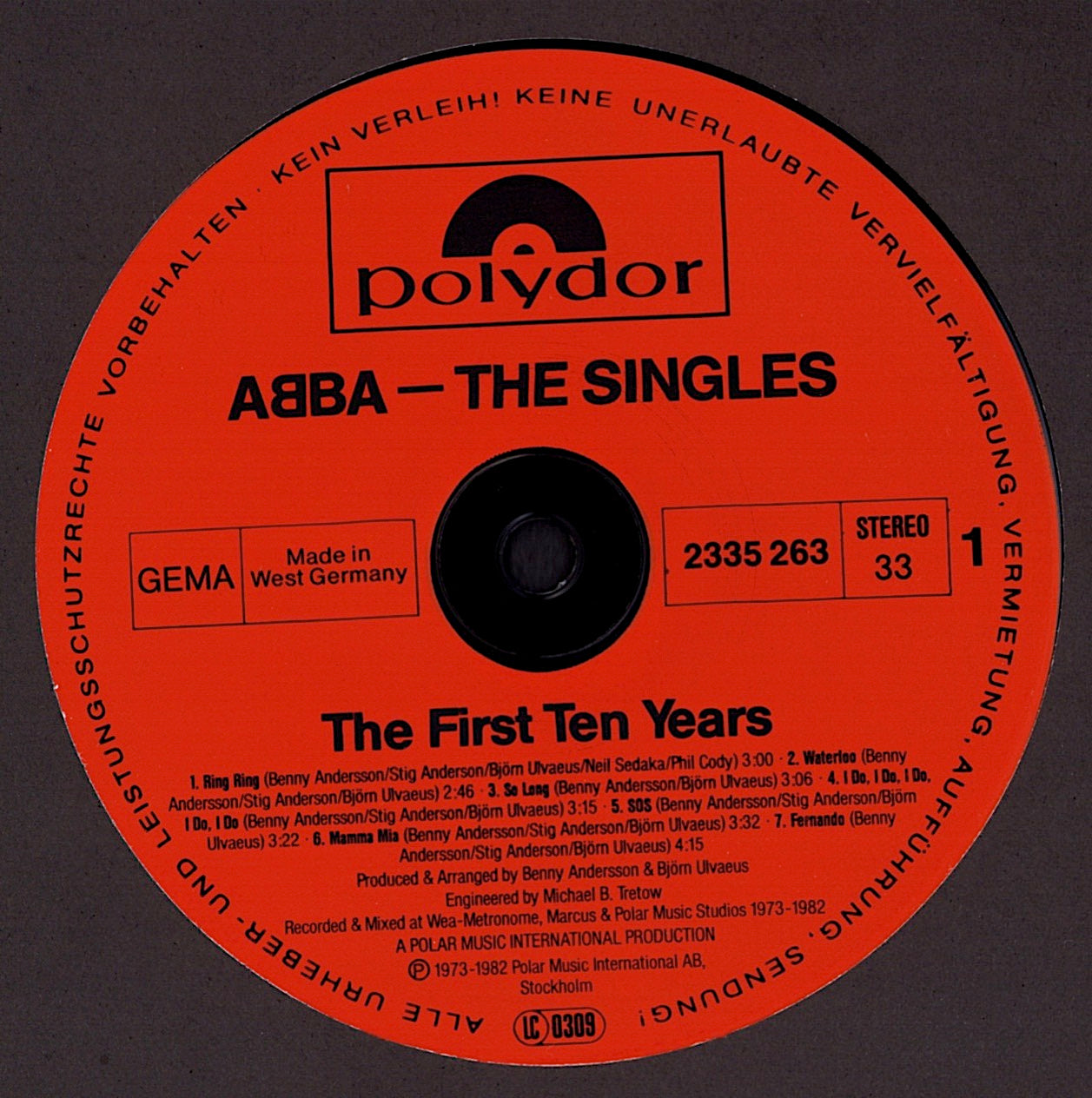 ABBA – The Singles The First Ten Years Vinyl 2LP