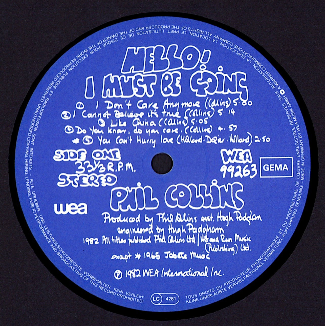 Phil Collins - Hello, I Must Be Going! Vinyl LP