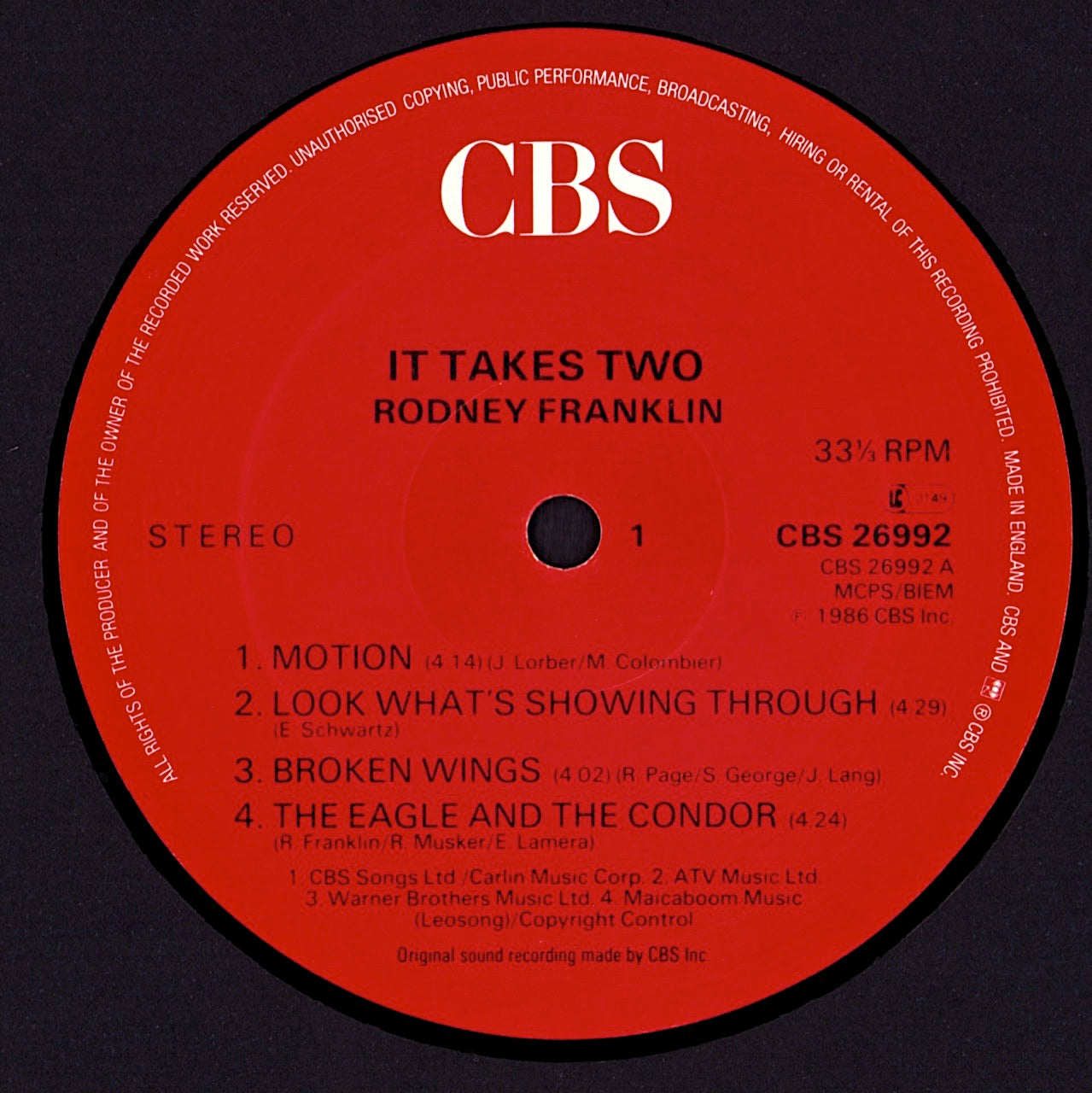 Rodney Franklin – It Takes Two Vinyl LP