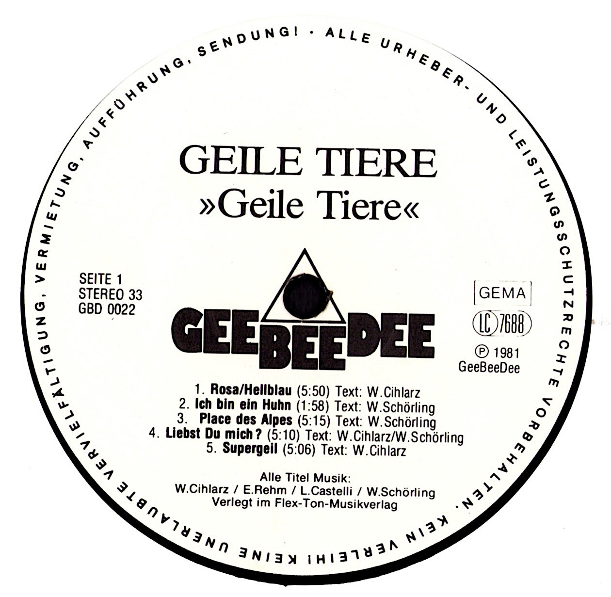 Geile Tiere – Geile Tiere Vinyl LP
